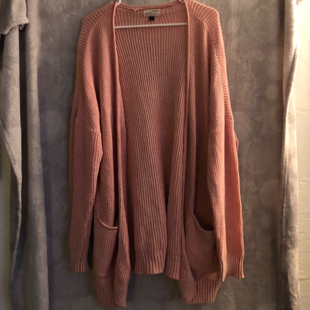 Pink knit cardigan